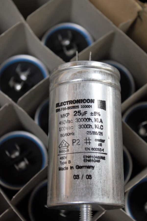 Electronicon Capacitor E33.F85-502525/220001 25.0 uF 450-500 V ac